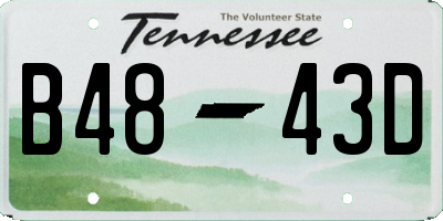 TN license plate B4843D