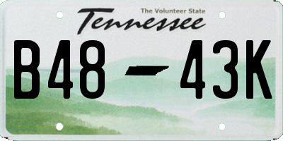 TN license plate B4843K