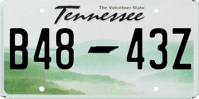 TN license plate B4843Z