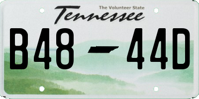 TN license plate B4844D