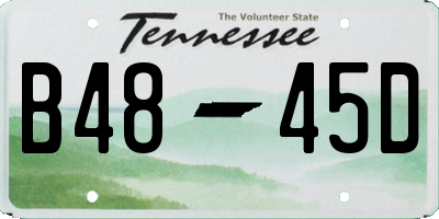 TN license plate B4845D