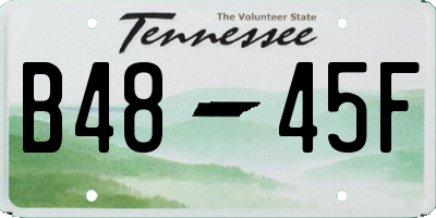 TN license plate B4845F