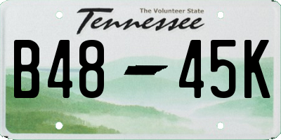 TN license plate B4845K