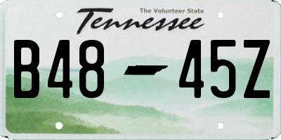 TN license plate B4845Z