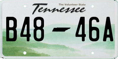 TN license plate B4846A