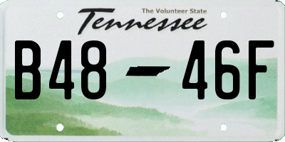 TN license plate B4846F