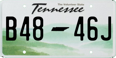 TN license plate B4846J