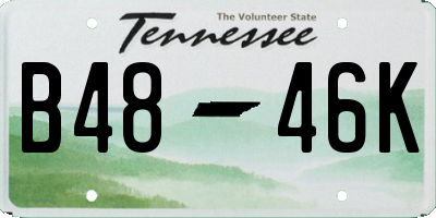 TN license plate B4846K