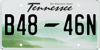 TN license plate B4846N