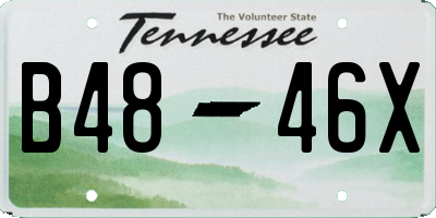 TN license plate B4846X