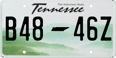 TN license plate B4846Z
