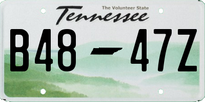 TN license plate B4847Z