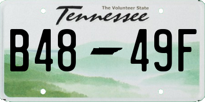 TN license plate B4849F