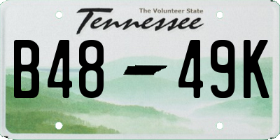 TN license plate B4849K