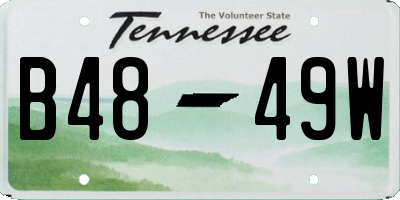 TN license plate B4849W