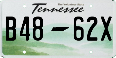 TN license plate B4862X