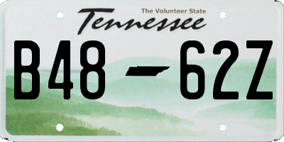TN license plate B4862Z