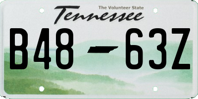 TN license plate B4863Z