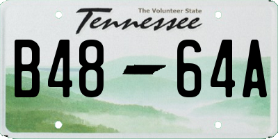 TN license plate B4864A