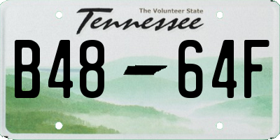 TN license plate B4864F