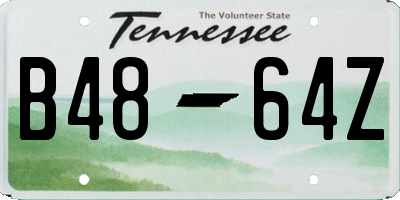 TN license plate B4864Z
