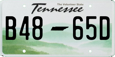 TN license plate B4865D