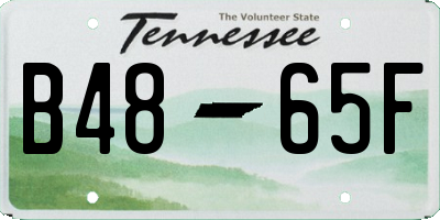 TN license plate B4865F