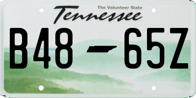 TN license plate B4865Z