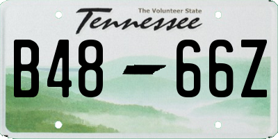TN license plate B4866Z
