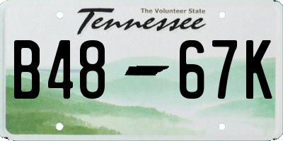 TN license plate B4867K