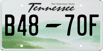TN license plate B4870F
