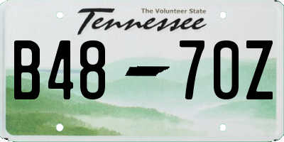 TN license plate B4870Z
