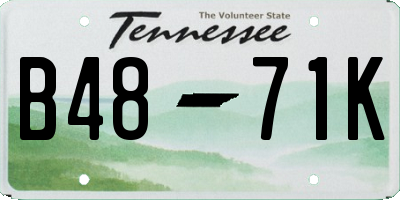 TN license plate B4871K