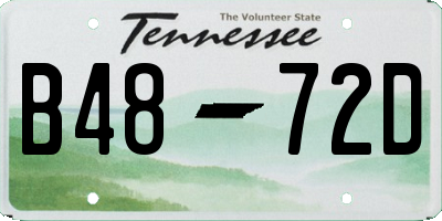 TN license plate B4872D