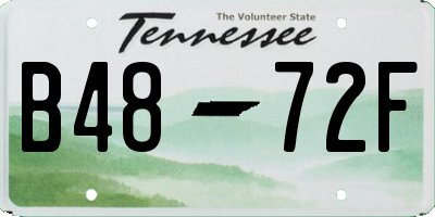 TN license plate B4872F