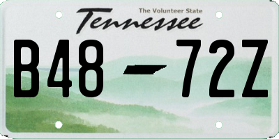 TN license plate B4872Z