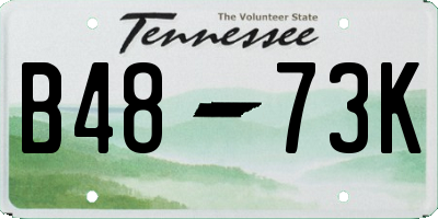 TN license plate B4873K