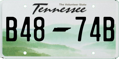TN license plate B4874B