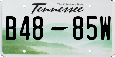 TN license plate B4885W