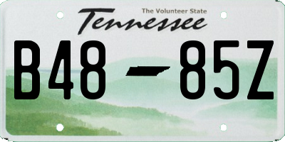 TN license plate B4885Z