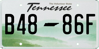 TN license plate B4886F