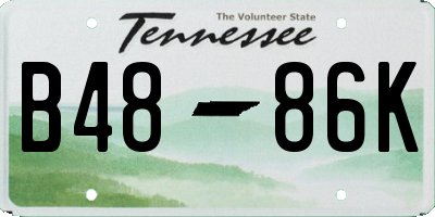 TN license plate B4886K