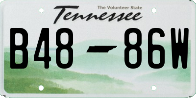 TN license plate B4886W