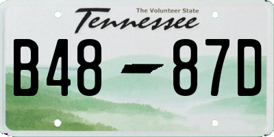 TN license plate B4887D