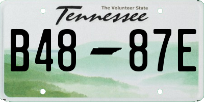 TN license plate B4887E