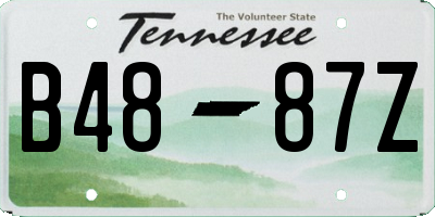 TN license plate B4887Z