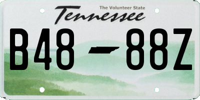 TN license plate B4888Z