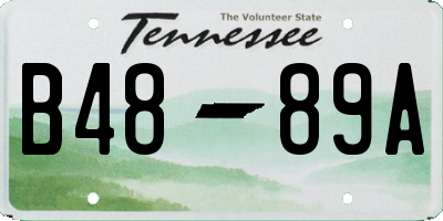TN license plate B4889A