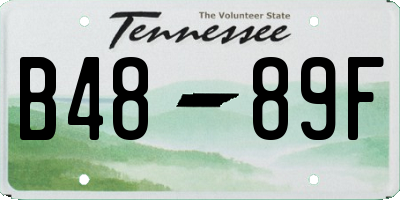 TN license plate B4889F