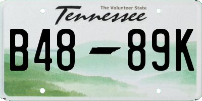 TN license plate B4889K